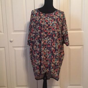 LuLaRoe Irma Minnie Mouse colorful tunic top NWOT